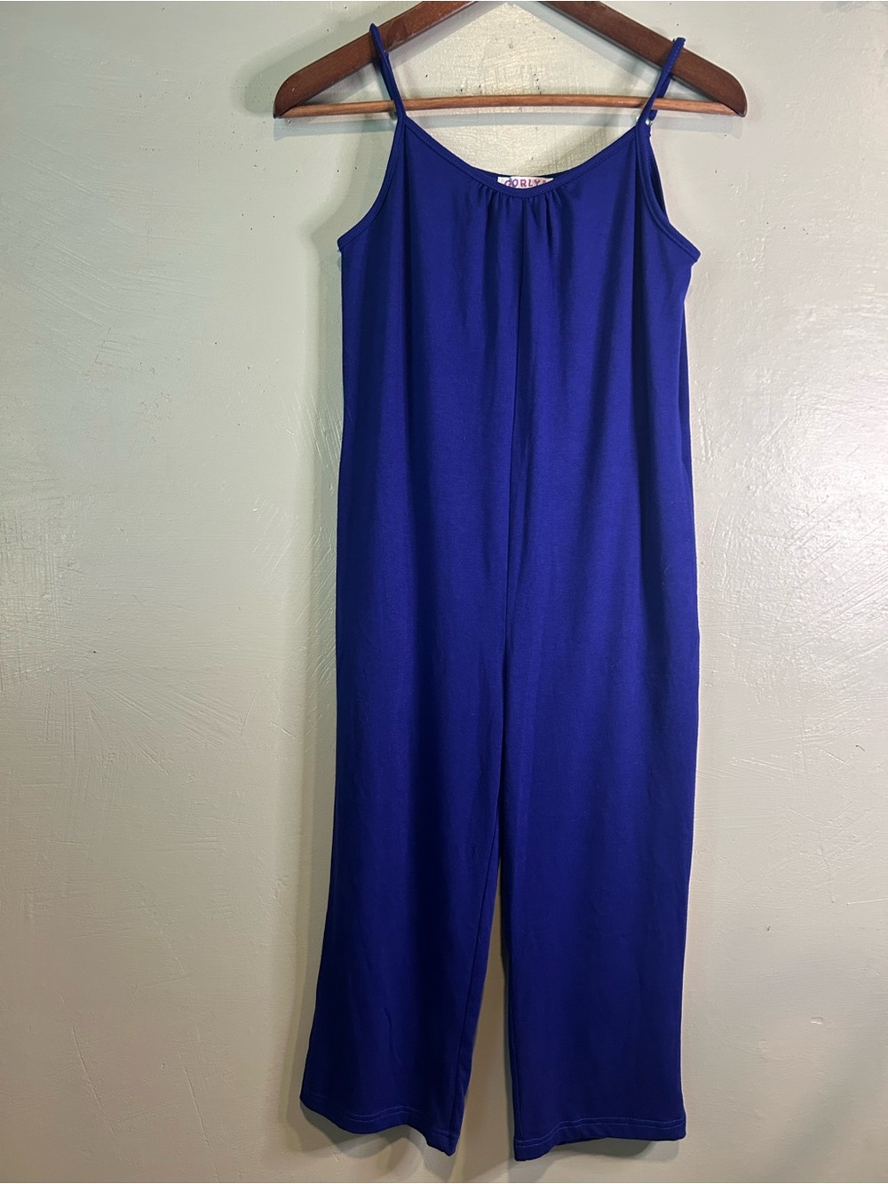 Women's Cobalt Blue Wide-Leg Spaghetti Strap Jumpsuit